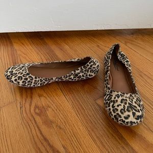 Lucky Brand leopard leather flats 9.5